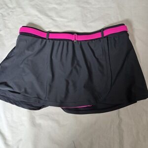 Free Country Swim Skirt Bottoms Bikini Under Black W/ Pink Size‎ Large 12/14